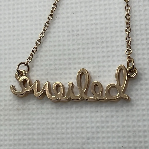 Believe Gold Tone Spell Out Necklace - Picture 6 of 6